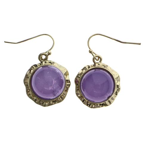 Mi Amore Dangle-Earrings Purple/Gold-Tone