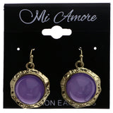 Mi Amore Dangle-Earrings Purple/Gold-Tone