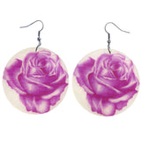 Mi Amore Glitter Rose Dangle-Earrings Pink & White