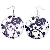 Mi Amore Flower Dangle-Earrings White/Black