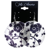 Mi Amore Flower Dangle-Earrings White/Black