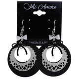 Mi Amore Bow Dangle-Earrings White/Black