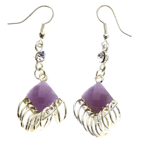 Mi Amore Dangle-Earrings Silver-Tone/Purple