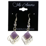 Mi Amore Dangle-Earrings Silver-Tone/Purple