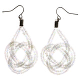 Mi Amore AB Finish Dangle-Earrings White/Silver-Tone
