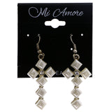 Mi Amore Cross Dangle-Earrings White/Silver-Tone