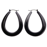Mi Amore Hoop-Earrings Black/Silver-Tone