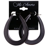 Mi Amore Hoop-Earrings Black/Silver-Tone