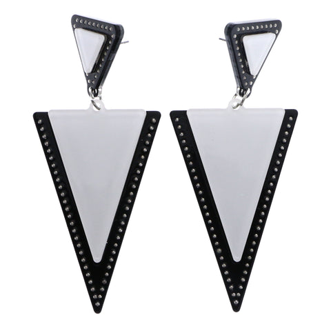 Mi Amore Drop-Dangle-Earrings White/Black