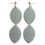Mi Amore Textured Drop-Dangle-Earrings Green/Gold-Tone