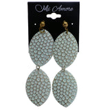 Mi Amore Textured Drop-Dangle-Earrings Green/Gold-Tone