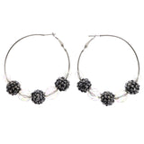 Mi Amore AB Finish Hoop-Earrings Silver-Tone/Clear
