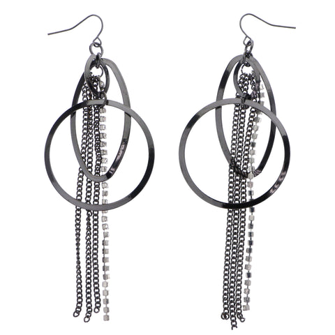 Mi Amore Dangle-Earrings Silver-Tone/Black