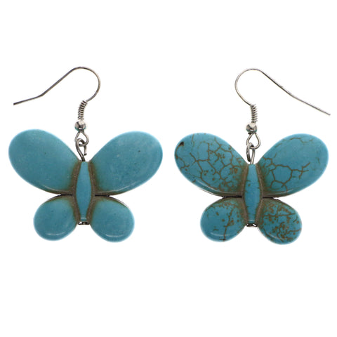 Mi Amore Butterfly Dangle-Earrings Blue