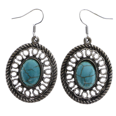 Mi Amore Dangle-Earrings Silver-Tone/Blue