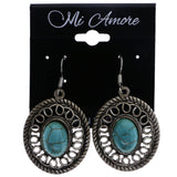 Mi Amore Dangle-Earrings Silver-Tone/Blue