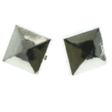 Silver-Tone Metal Stud-Earrings