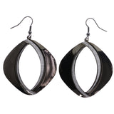Mi Amore Glitter Dangle-Earrings Black/Silver-Tone