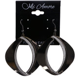 Mi Amore Glitter Dangle-Earrings Black/Silver-Tone
