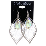 Mi Amore AB Finish String Art Dangle-Earrings Silver-Tone & Yellow