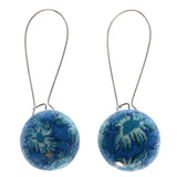 Mi Amore Flower Dangle-Earrings Blue/Silver-Tone