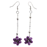 Mi Amore Dangle-Earrings Purple/Silver-Tone