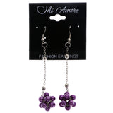 Mi Amore Dangle-Earrings Purple/Silver-Tone