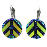 Mi Amore AB Finish Dangle-Earrings Blue/Yellow