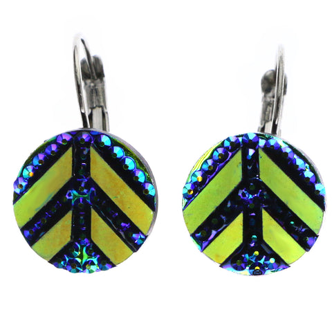Mi Amore AB Finish Dangle-Earrings Blue/Yellow
