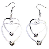 Mi Amore Heart Dangle-Earrings Silver-Tone