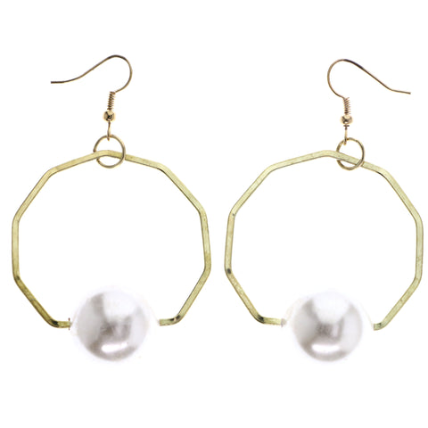Mi Amore Dangle-Earrings Gold-Tone/White