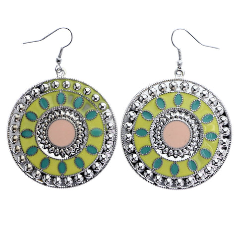 Mi Amore Dangle-Earrings Silver-Tone/Yellow
