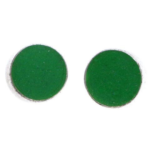 Mi Amore Post-Earrings Green/Silver-Tone