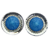 Mi Amore Post-Earrings Blue/Silver-Tone