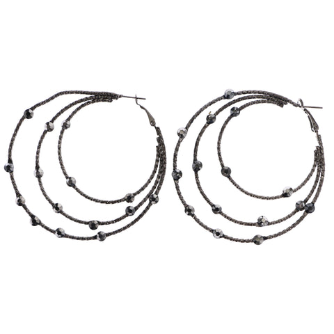 Mi Amore Hoop-Earrings Dark-Silver