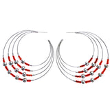 Mi Amore Dangle-Earrings Silver-Tone/Red