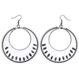Mi Amore String Art Dangle-Earrings White/Dark-Silver