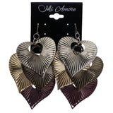 Mi Amore Heart Chandelier-Earrings Silver-Tone/Gold-Tone