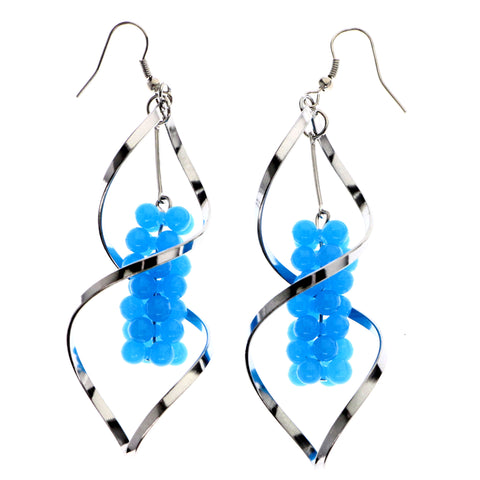 Mi Amore Dangle-Earrings Blue/Silver-Tone