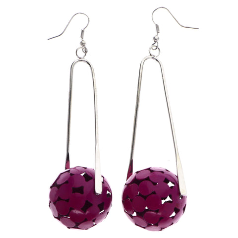 Mi Amore Dangle-Earrings Pink/Silver-Tone
