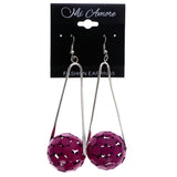 Mi Amore Dangle-Earrings Pink/Silver-Tone