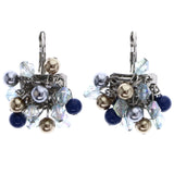 Mi Amore AB Finish Dangle-Earrings Blue/Silver-Tone