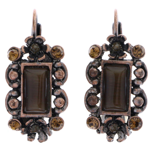 Mi Amore Dangle-Earrings Bronze-Tone/Brown