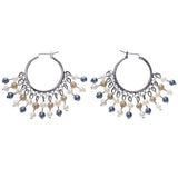Mi Amore Hoop-Earrings Silver-Tone/White