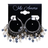 Mi Amore Hoop-Earrings Silver-Tone/White