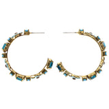 Mi Amore Flower Antiqued Dangle-Earrings Gold-Tone & Blue