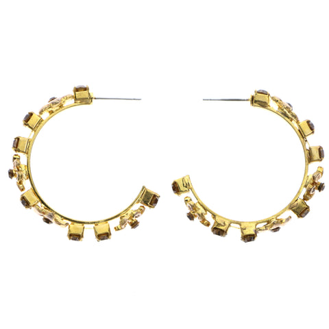 Mi Amore Flower Antiqued Dangle-Earrings Gold-Tone & Brown