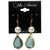 Mi Amore Antiqued Dangle-Earrings Green/White