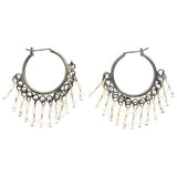 Mi Amore AB Finish Hoop-Earrings Silver-Tone/Clear
