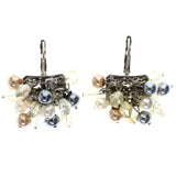 Mi Amore AB Finish Dangle-Earrings White/Brown